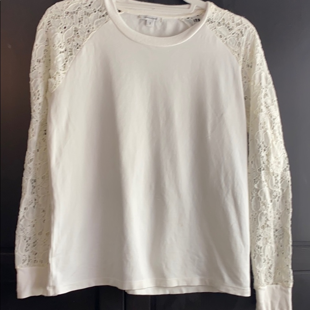 Lace sleeve sweater